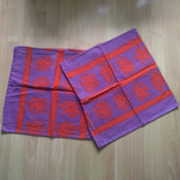 Ikea Cotton Cushions Covers Set of 2 Purple Red - Picture 1 of 4